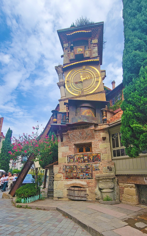 leaning clock